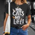 「No Cats No Life」 母の日 バレンタインデー 猫 母 Tシャツ 彼女への贈り物