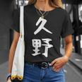【久野】苗字 名字 家族お揃い ギャグ ネタ ウケ狙い 面白い 名前 おもしろ Tシャツ 彼女への贈り物