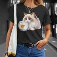 おさるのラグドール 猫と金魚 Tシャツ 彼女への贈り物