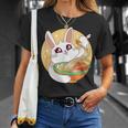 かわいい ウサギ 食べる ラーメン 漫画 カワイイ 食べ物 好き Tシャツ 彼女への贈り物