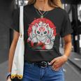 きつね 笑う キツネ 九尾 神話 動物 Tシャツ 彼女への贈り物