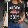メンズ この金目鯛漁師は50歳50歳の誕生日です Tシャツ 彼女への贈り物
