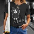 ねこさん『おすわり』ハチワレ Neko【どうぶつフレンズ】フキゲンネコ 猫 動物 イラスト Tシャツ 彼女への贈り物