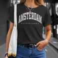 アムステルダム オランダ 代表チームスタイル ホワイトテキスト Tシャツ 彼女への贈り物