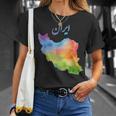 イランの地図 イランのカラフルな地図 水彩イラスト Tシャツ 彼女への贈り物