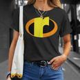 インクレディブル レター R アルファベット スーパーヒーロー キッズ ファミリー Tシャツ 彼女への贈り物
