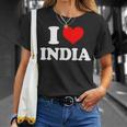インド I Heart India I Love India Tシャツ 彼女への贈り物