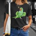 インドのワカケホンセイオウムの鳥 Tシャツ 彼女への贈り物