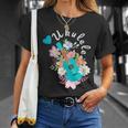 ウクレレギフト 70年代の花のウクレレ奏者 Tシャツ 彼女への贈り物