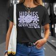 ウッドストック・ヒッピーズ・ウェルカム・スマイリング・フラワーズ 長袖tシャツ Tシャツ 彼女への贈り物