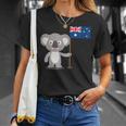 オーストラリアのコアラ オーストラリア国旗 Tシャツ 彼女への贈り物