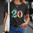 カラフルな絞り染め 20歳の女児 20歳の誕生日 Tシャツ 彼女への贈り物
