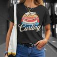 カーリング レトロ ヴィンテージ カーリングストーン Tシャツ 彼女への贈り物