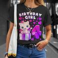 キッズ 4歳の誕生日、4歳の女の子、子猫、番号4 Tシャツ 彼女への贈り物