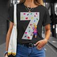 キッズ 7歳の誕生日パーティーケーキクライマークライムボルダリング Tシャツ 彼女への贈り物
