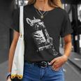 クラリネットを弾く猫 面白い猫ミュージシャン クラリネット教師 Tシャツ 彼女への贈り物