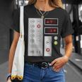 クールなエレベーターボタンアートメンズレディースリフトハロウィンコスチューム Tシャツ 彼女への贈り物