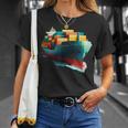 コンテナ輸送機船 Tシャツ 彼女への贈り物