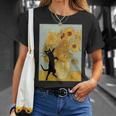 ゴッホ ひまわり 面白い 猫 アート 絵画 Tシャツ 彼女への贈り物