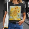 ゴッホのひまわりアートアーティスト向け Tシャツ 彼女への贈り物