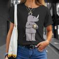 サイ コーヒー 野生動物 サイ Tシャツ 彼女への贈り物