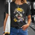 シュナウザー ママ 犬好き 母の日 レトロ 花 Tシャツ 彼女への贈り物