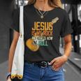 ジーザス・イズ・マイ・ロック・アンド・ザット・イズ・ハウ・アイ・ロール クリスチャン Tシャツ 彼女への贈り物