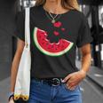 スイカ スライス メロン 夏休み シーズン フルーツ愛好家 Tシャツ 彼女への贈り物