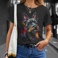 スコティッシュ・テリア 犬 グラフィック ペット アートワーク スコティッシュ・テリア Tシャツ 彼女への贈り物