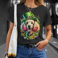 スタンダードプードル 犬 聖パトリックデー アートワーク Tシャツ 彼女への贈り物