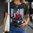 セクシーガールグラフィックtシャツ セクシーなブロンドガール&レッドストリートバイク Tシャツ 彼女への贈り物