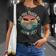 ディッド・ユー・タッチ・マイ・ドラム・セット・ファニー・ドラマー・パーカッション・ドラム Tシャツ 彼女への贈り物