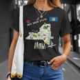 ニューヨーク州地図 観光地 都市 旗 Tシャツ 彼女への贈り物