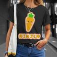 ニンジン 人参 Ninjin『Oyasai お野菜』ゆるくて かわいい キャラクター 面白い Tシャツ 彼女への贈り物