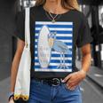 ハシビロコウさん 『サーフサイド・ボーダー』【どうぶつフレンズ】 サーファー／サーフボード 夏・面白 Tシャツ 彼女への贈り物