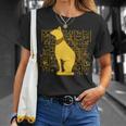 バステット 古代エジプト 猫 神 ヒエログリフ グラフィックアート 恋人 Tシャツ 彼女への贈り物