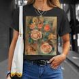 バラの花束 ルノワール 印象派 カラフル絵画 Tシャツ 彼女への贈り物