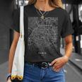 パリ フランス 面白い 街 コーディネート スカイライン 街 地図 Tシャツ 彼女への贈り物