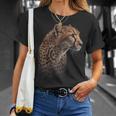 ヒョウチーター 虎 ヒョウの顔 ライオン 猫 Tシャツ 彼女への贈り物