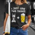 ビールシベリアン・ハスキー犬 Tシャツ 彼女への贈り物