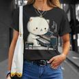 ピアノを弾くかわいい猫 ヴィンテージ かわいい猫 アート 日本アニメ Tシャツ 彼女への贈り物