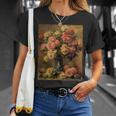 ピエール・オーギュスト・ルノワール作「花瓶の中のバラ」 ガーデンフラワー Tシャツ 彼女への贈り物