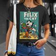 フェリックス・ザ・キャット・ムーン・ドリーマー レトロ1920年代天体アニメーション Tシャツ 彼女への贈り物