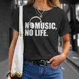 ヘッドホン No Music No Life Music Lover Tシャツ 彼女への贈り物