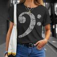 ベースト音記号ヴィンテージグレー ベースシスト低音プレーヤー 長袖tシャツ Tシャツ 彼女への贈り物