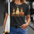 ペンギン 魔女 ゴースト パンプキン トリオ ハロウィン 楽しい 長袖tシャツ Tシャツ 彼女への贈り物