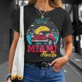 マイアミビーチtシャツ、マイアミ半袖グラフィックデザイン。 Tシャツ 彼女への贈り物