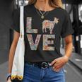 ヤギの動物愛の花 Tシャツ 彼女への贈り物