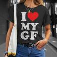 ユーズド加工 I Heart My Girlfriend アパレル I Love My Gf Tシャツ 彼女への贈り物