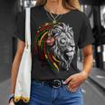 ラスタレゲエミュージックヘッドフォンジャマイカンルーツプライドライオン Tシャツ 彼女への贈り物